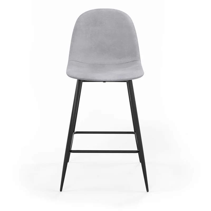 Tabouret de bar en velours pieds noirs, 41x51,5xH106 cm - KLARY