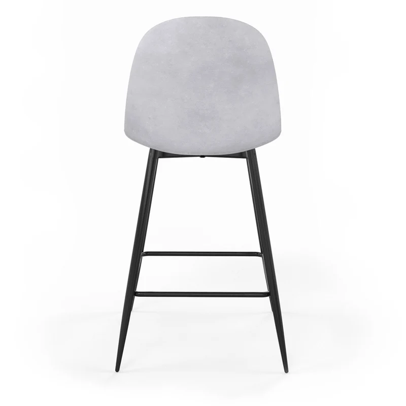 Tabouret de bar en velours pieds noirs, 41x51,5xH106 cm - KLARY