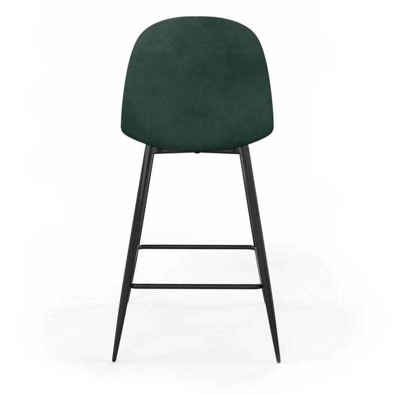 Tabouret de bar en velours pieds noirs, 41x51,5xH106 cm - KLARY