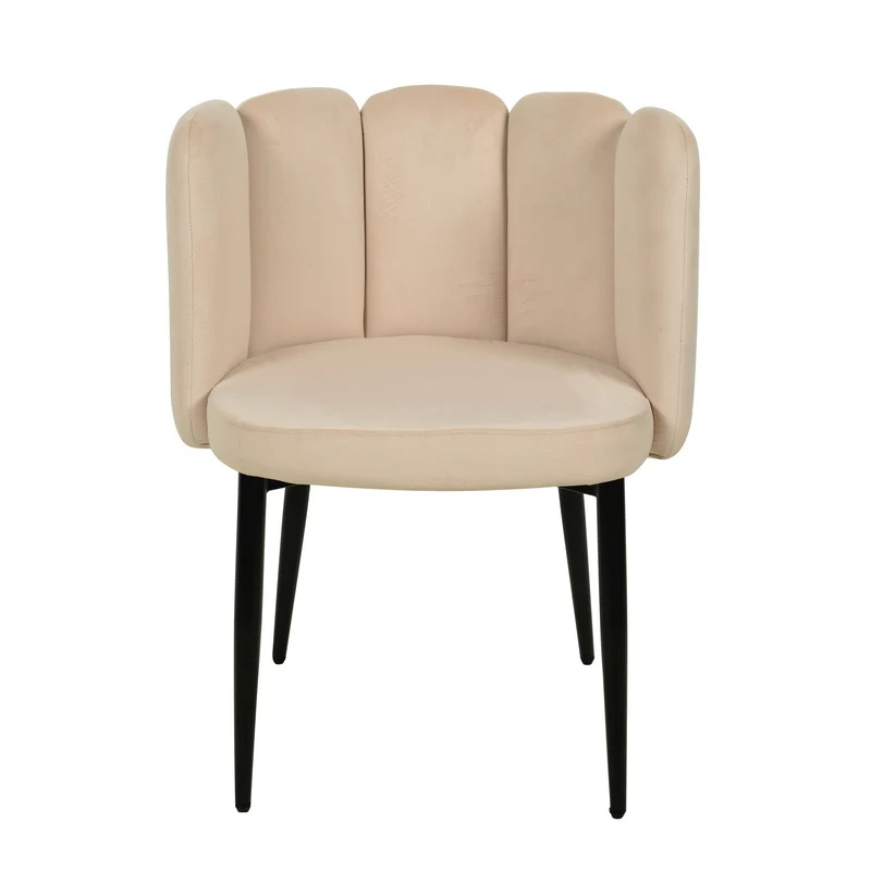Chaise coquillage en velours anti tâche - CONNOR