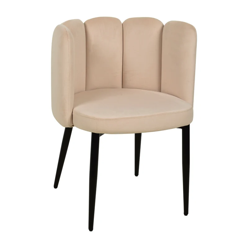 Chaise coquillage en velours anti tâche - CONNOR