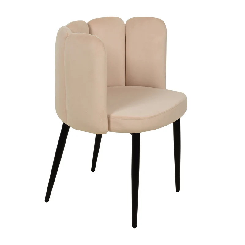 Chaise coquillage en velours anti tâche - CONNOR
