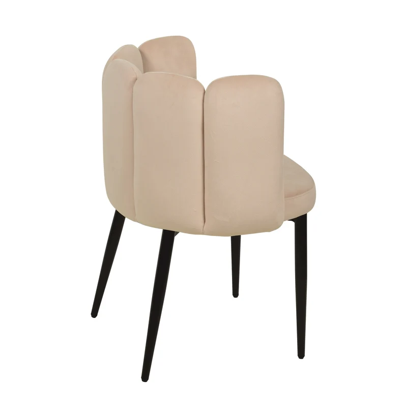 Chaise coquillage en velours anti tâche - CONNOR