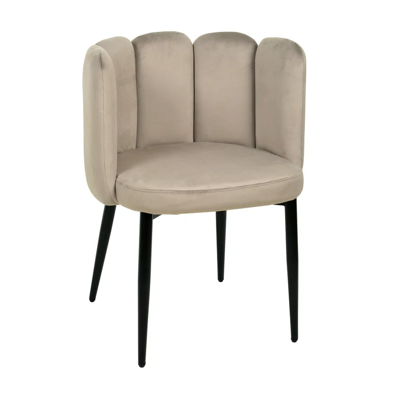 Chaise coquillage en velours anti tâche - CONNOR