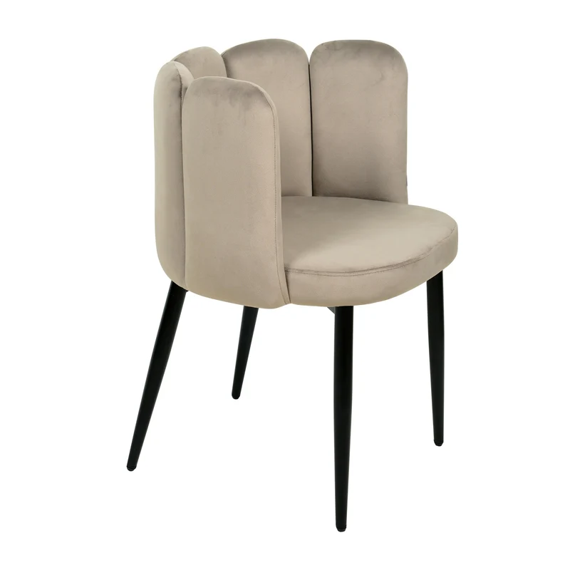 Chaise coquillage en velours anti tâche - CONNOR