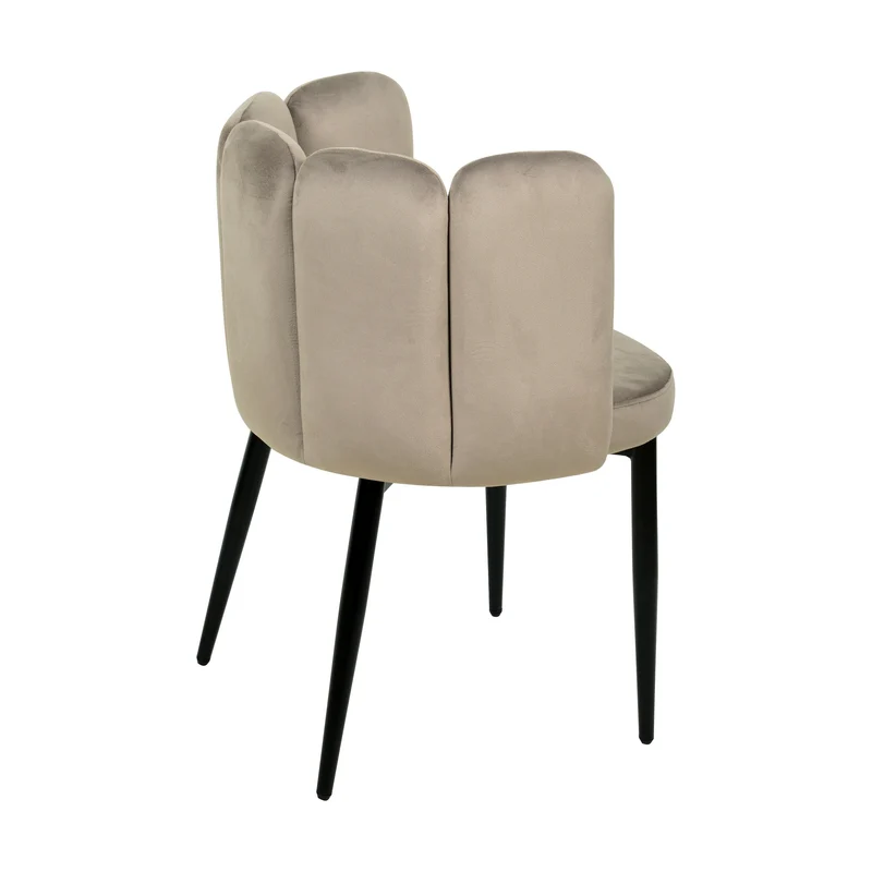 Chaise coquillage en velours anti tâche - CONNOR