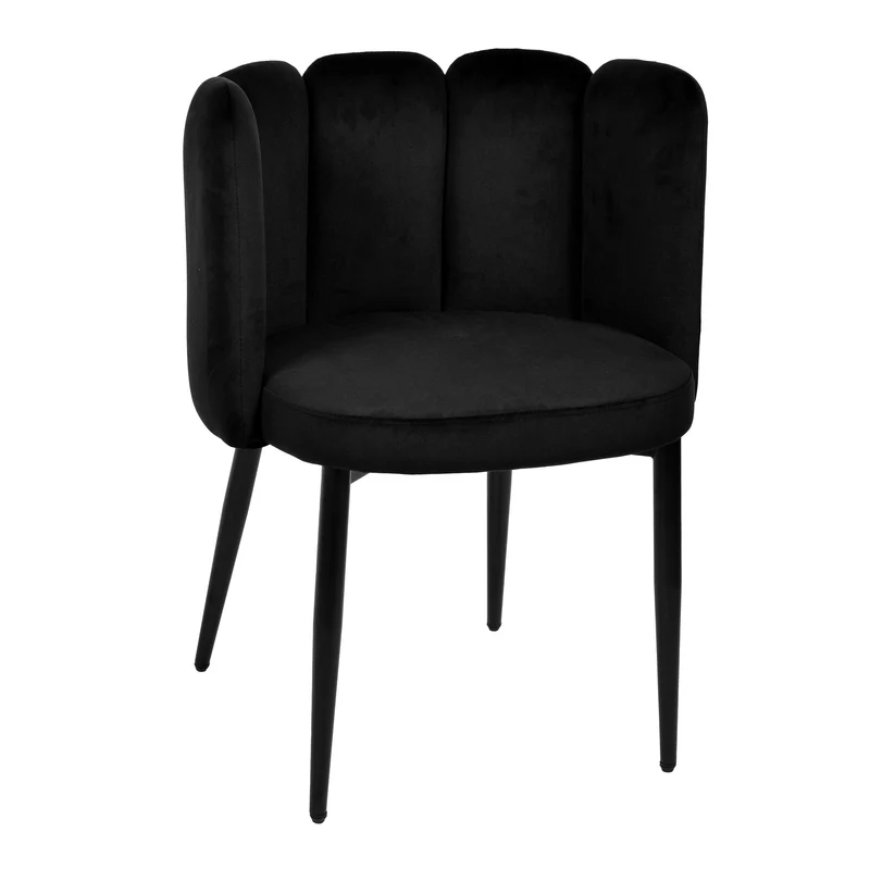 Chaise coquillage en velours anti tâche - CONNOR