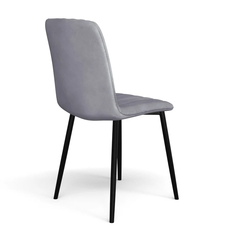 Chaise en velours anti tache rembourrée, 43x53xH91cm-DORIA