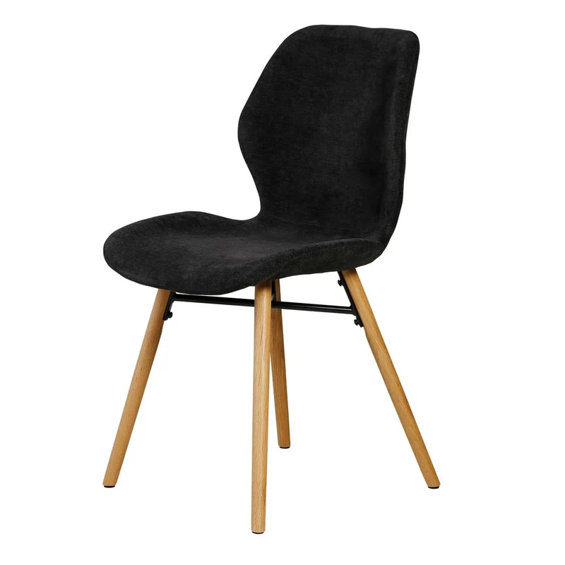 Chaise tissu soft touch noir