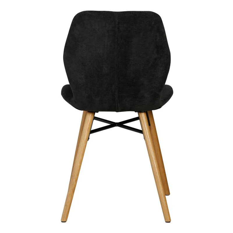 Chaise tissu soft touch noir