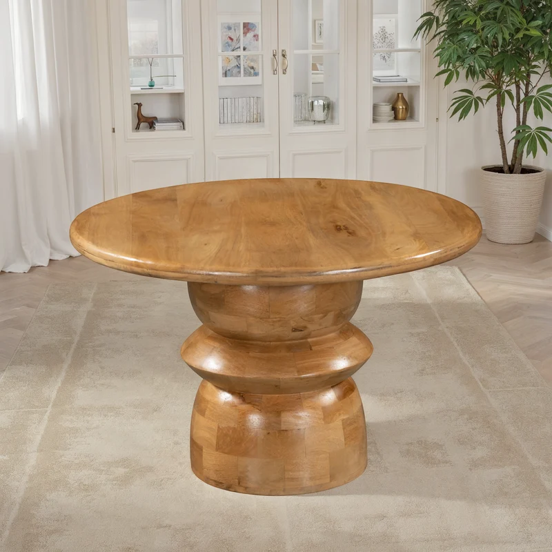 Table basse en bois de manguier, D80xH50CM - MASSIMO