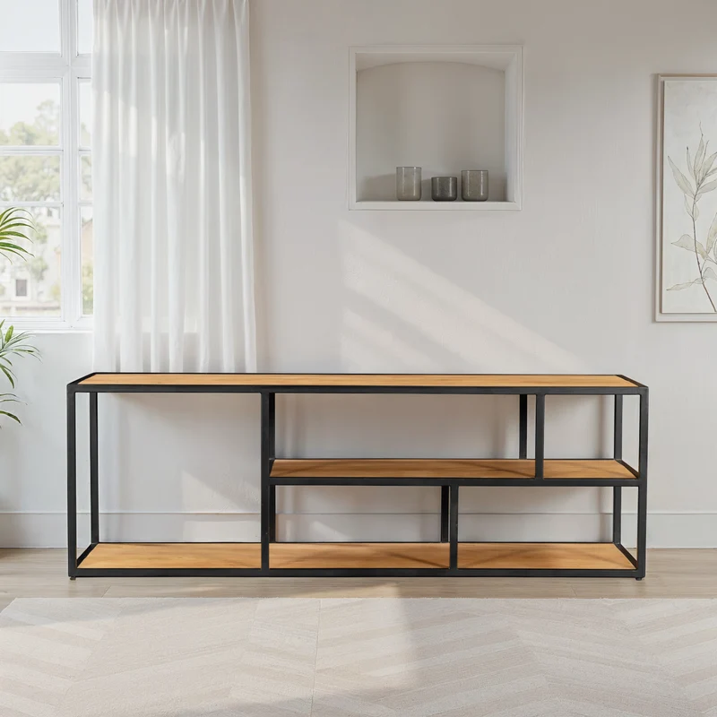Meuble TV en bois de manguier, 150x45xH50CM - ALEXIA