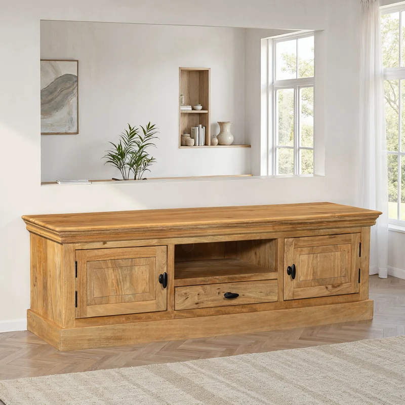 Meuble TV en bois de manguier, H50CM - ORLANE
