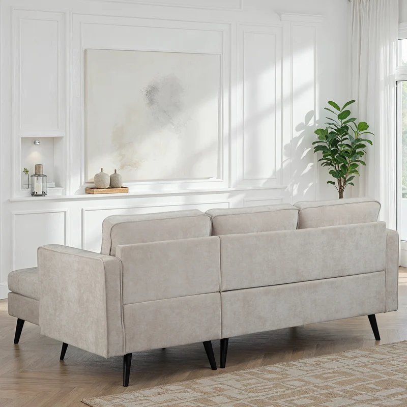 Canapé d'angle en tissu anti tache, 210x149xH91CM - SASHA
