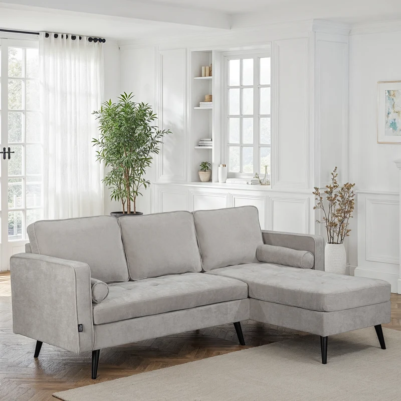 Canapé d'angle en tissu anti tache, 210x149xH91CM - SASHA
