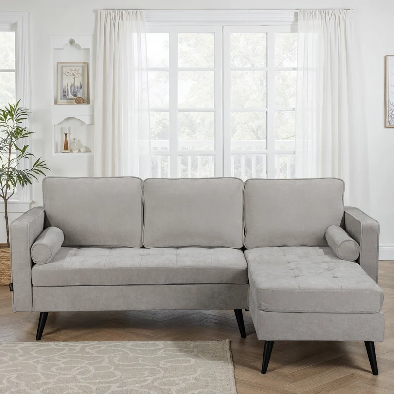 Canapé d'angle en tissu anti tache, 210x149xH91CM - SASHA