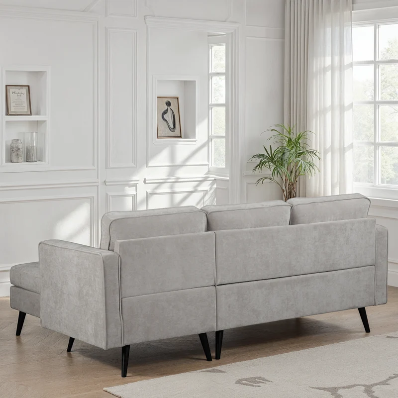 Canapé d'angle en tissu anti tache, 210x149xH91CM - SASHA