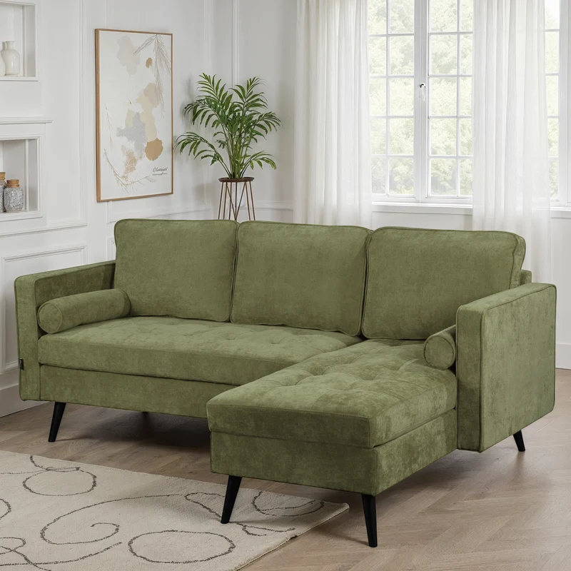 Canapé d'angle en tissu anti tache, 210x149xH91CM - SASHA