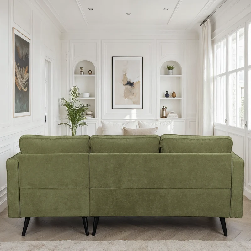 Canapé d'angle en tissu anti tache, 210x149xH91CM - SASHA