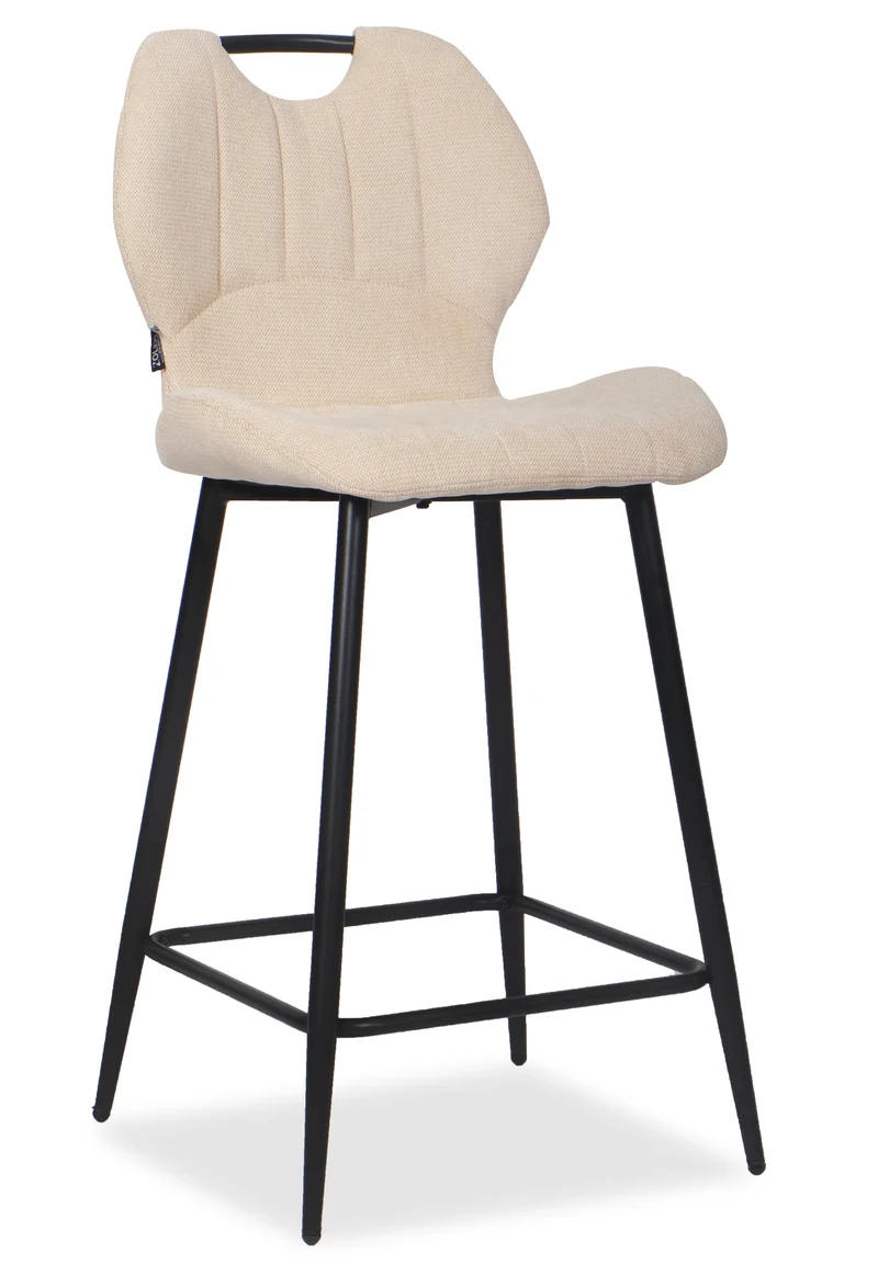 Chaise Haute Tabouret de bar en tissu anti tache, 60x48xH95CM - YAEL ( 65 cm hauteur assise)