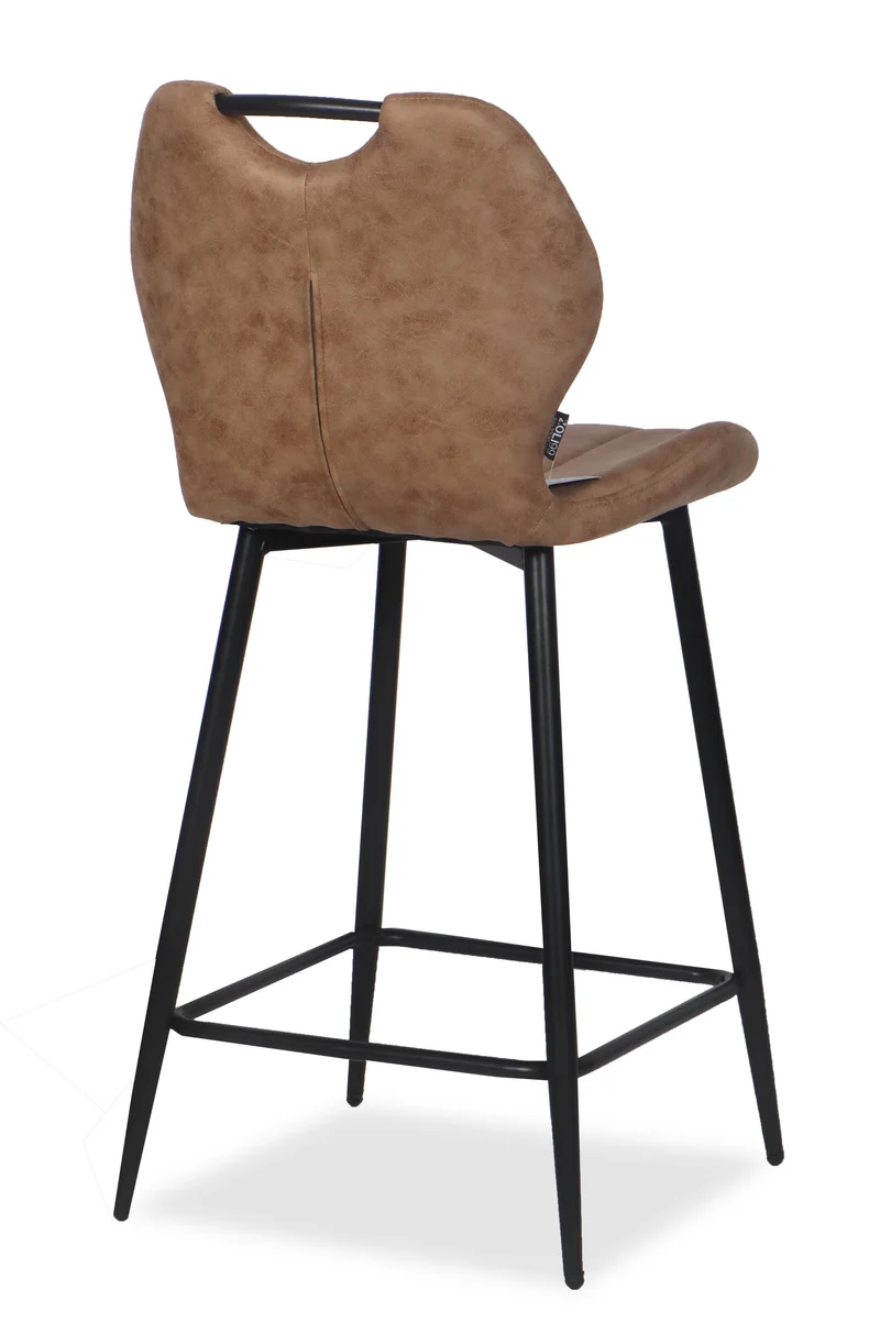 Chaise Haute Tabouret de bar en tissu anti tache, 60x48xH95CM - YAEL ( 65 cm hauteur assise)