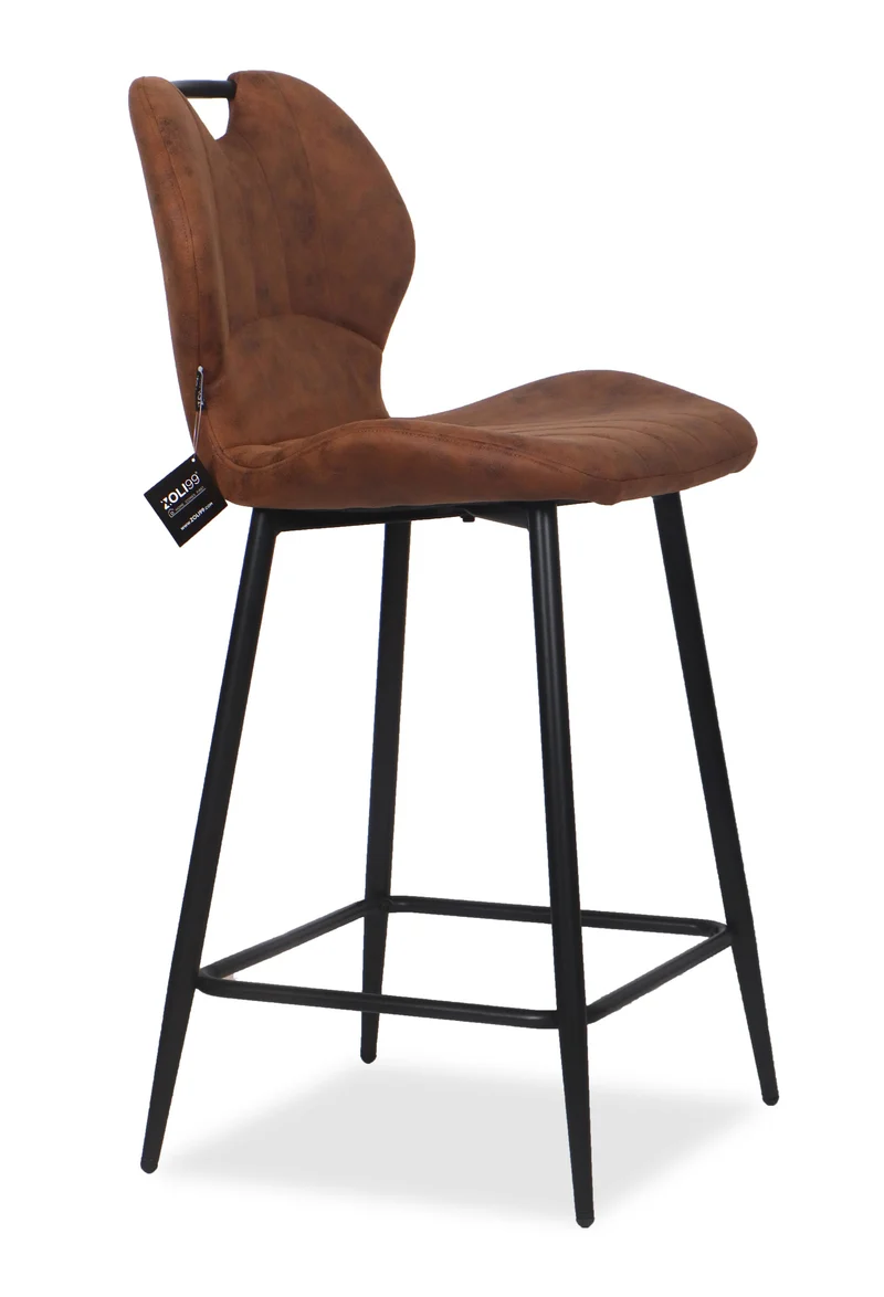 Chaise Haute Tabouret de bar en tissu anti tache, 60x48xH95CM - YAEL ( 65 cm hauteur assise)