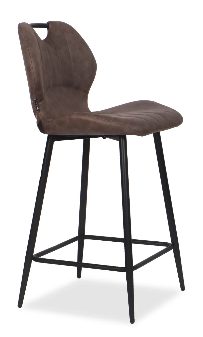 Chaise Haute Tabouret de bar en tissu anti tache, 60x48xH95CM - YAEL ( 65 cm hauteur assise)