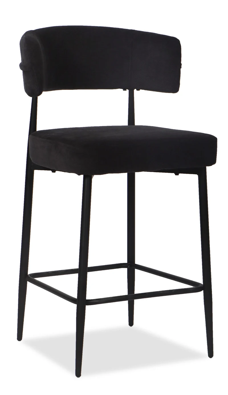 Chaise Haute Tabouret de bar en tissu anti tache, 51x51xH96CM - YAARA ( 65 cm hauteur assise)