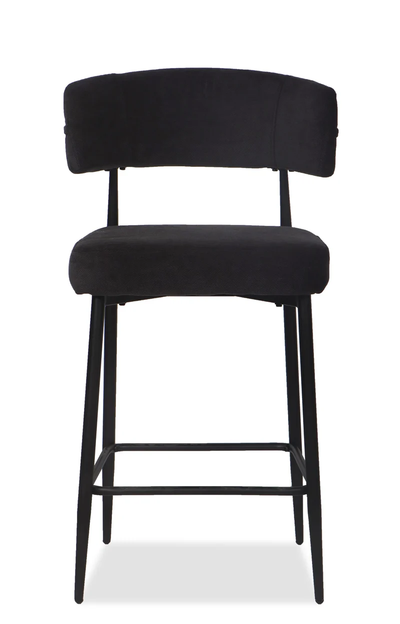 Chaise Haute Tabouret de bar en tissu anti tache, 51x51xH96CM - YAARA ( 65 cm hauteur assise)