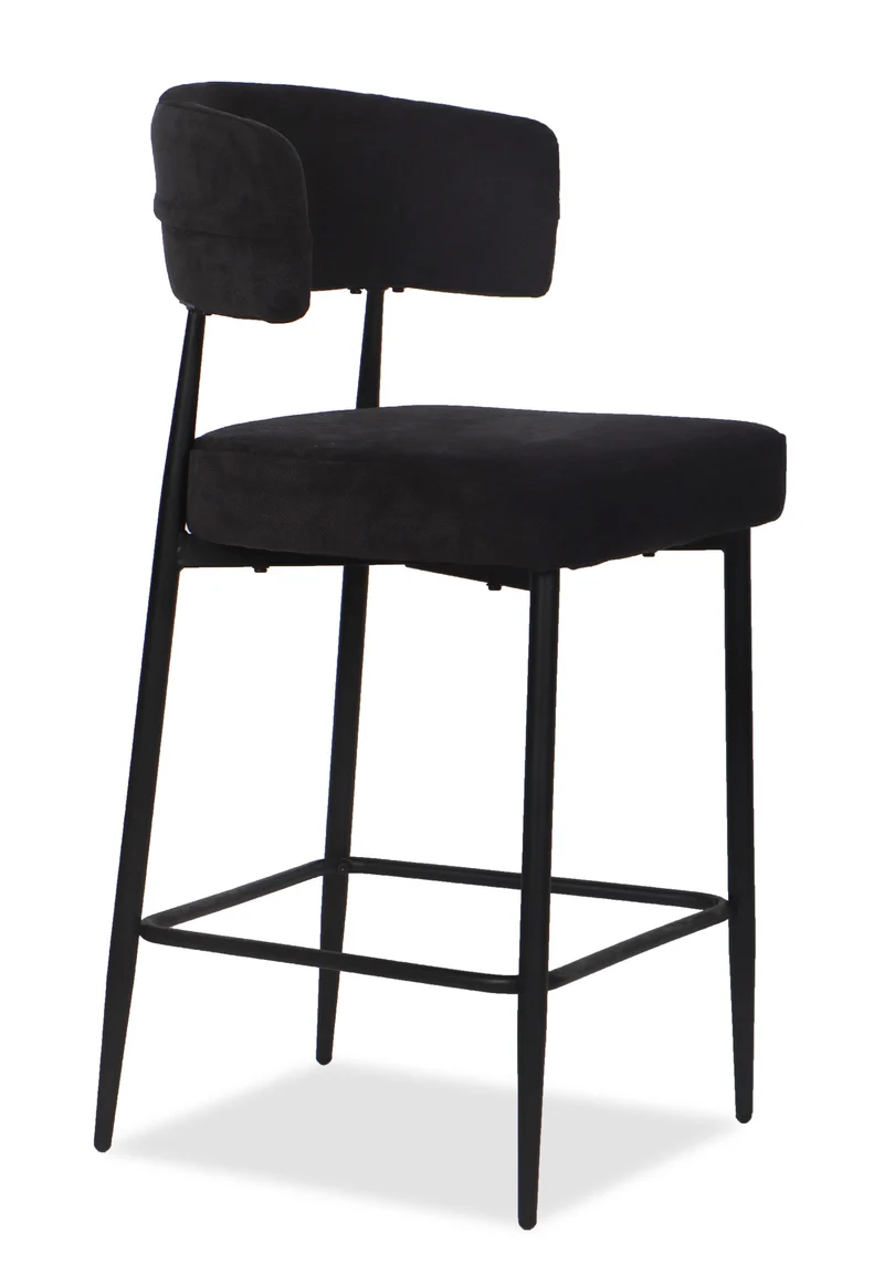 Chaise Haute Tabouret de bar en tissu anti tache, 51x51xH96CM - YAARA ( 65 cm hauteur assise)