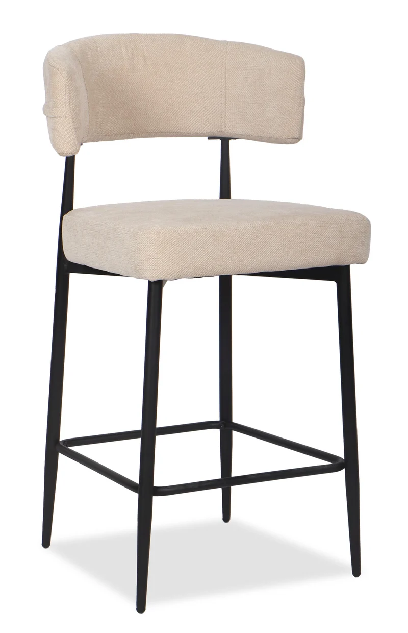 Chaise Haute Tabouret de bar en tissu anti tache, 51x51xH96CM - YAARA ( 65 cm hauteur assise)