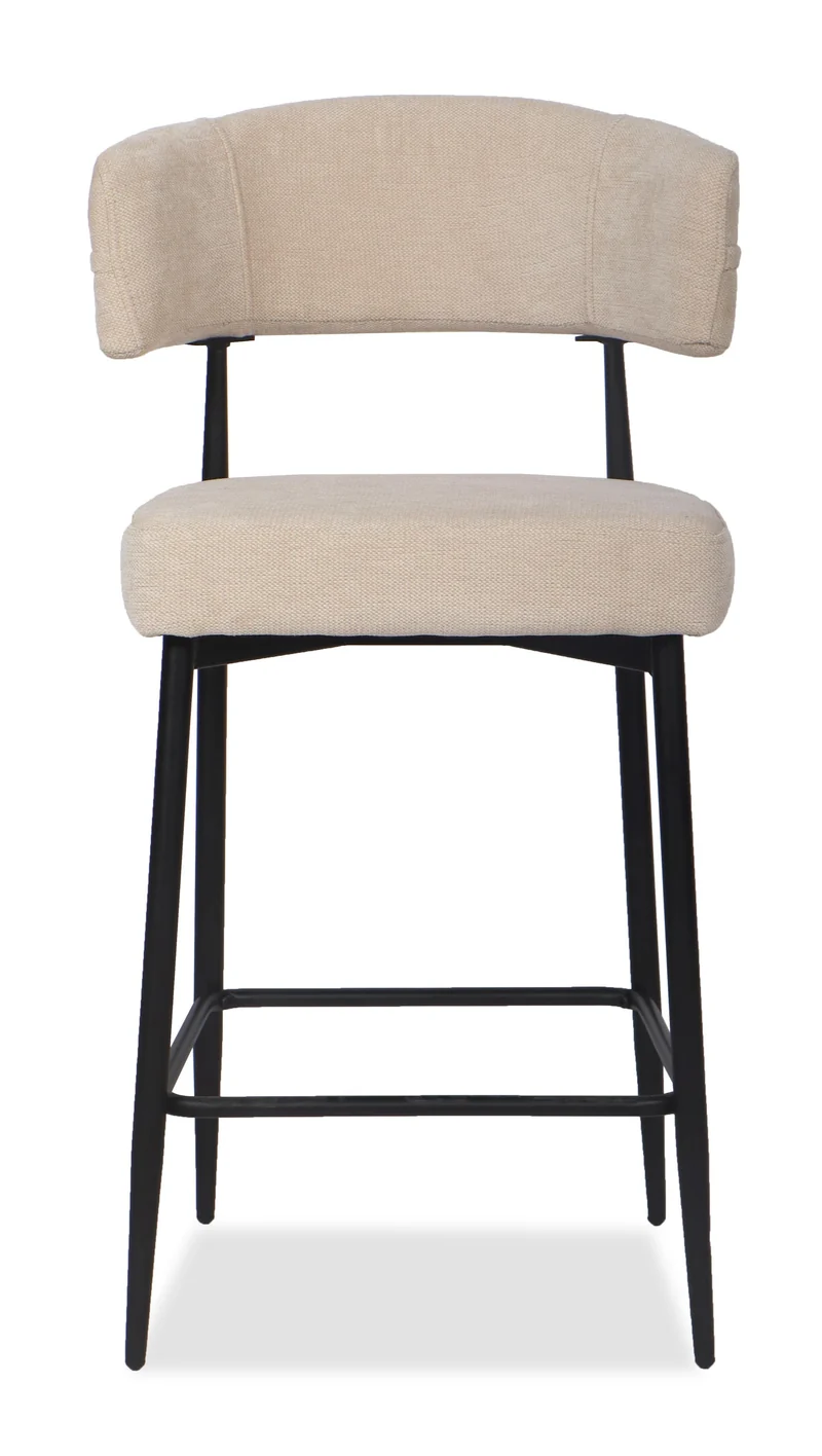 Chaise Haute Tabouret de bar en tissu anti tache, 51x51xH96CM - YAARA ( 65 cm hauteur assise)