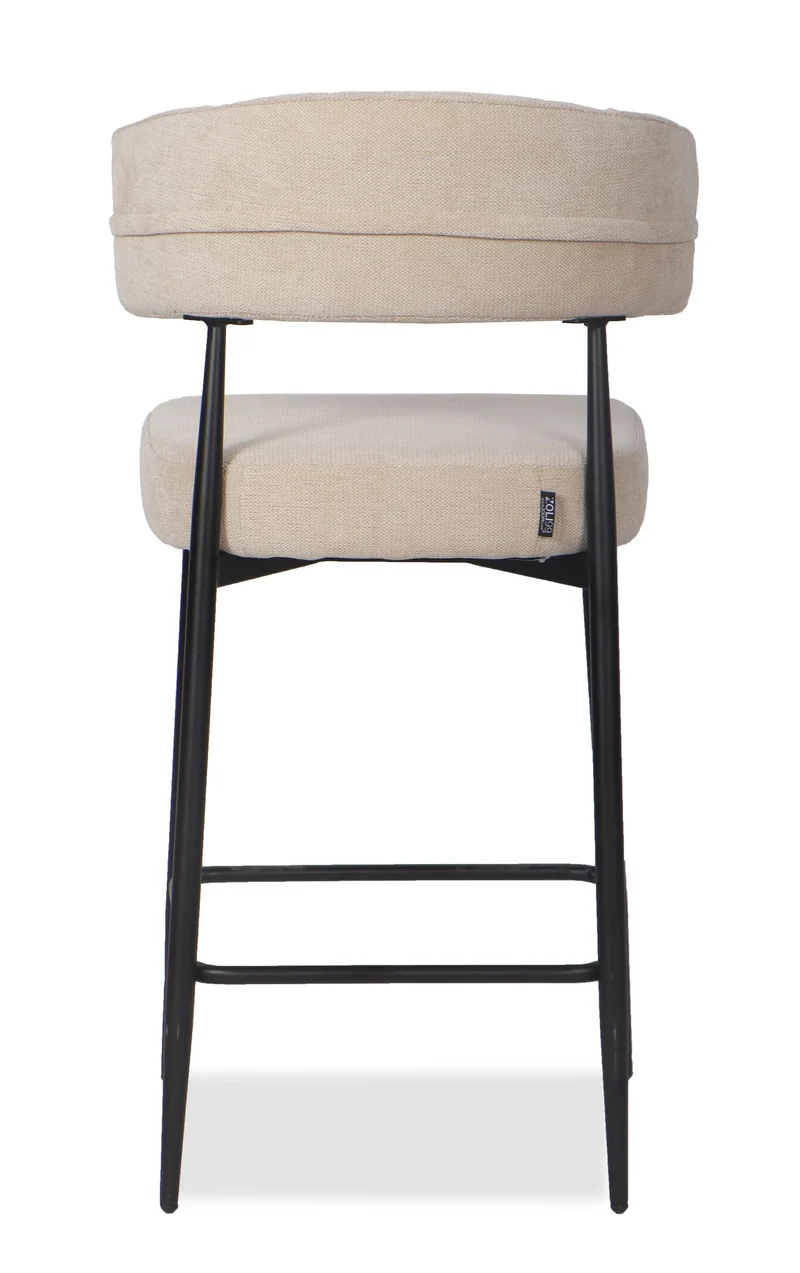 Chaise Haute Tabouret de bar en tissu anti tache, 51x51xH96CM - YAARA ( 65 cm hauteur assise)