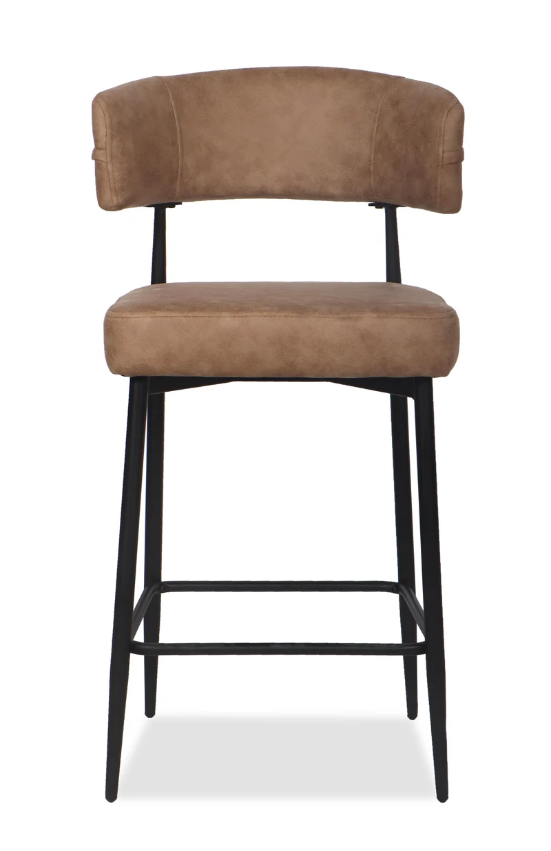 Chaise Haute Tabouret de bar en tissu anti tache, 51x51xH96CM - YAARA ( 65 cm hauteur assise)