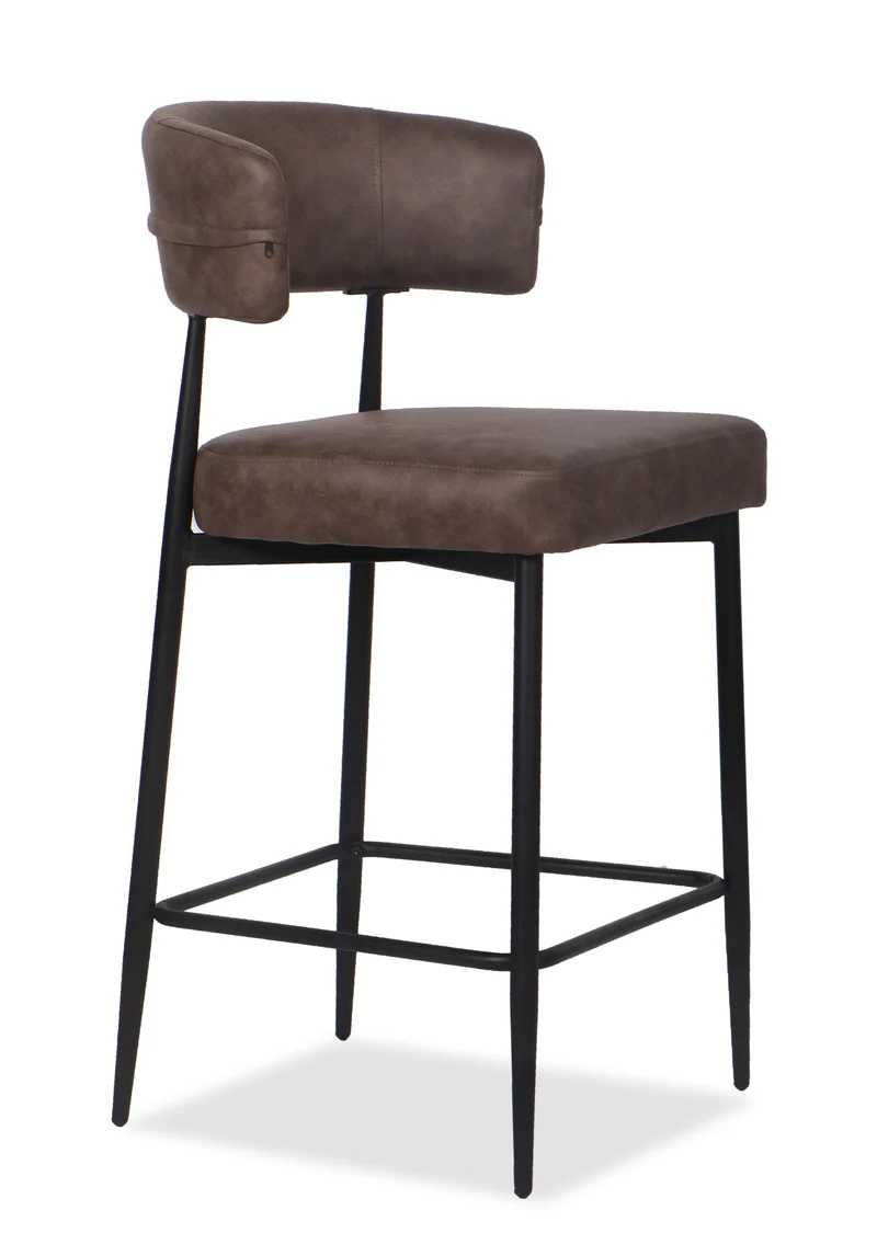Chaise Haute Tabouret de bar en tissu anti tache, 51x51xH96CM - YAARA ( 65 cm hauteur assise)