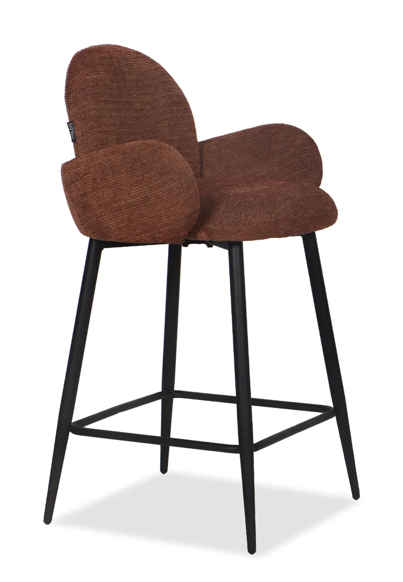 Chaise Haute Tabouret de bar en tissu anti tache, 57x55xH108CM ( 65 cm hauteur assise)- EDEN