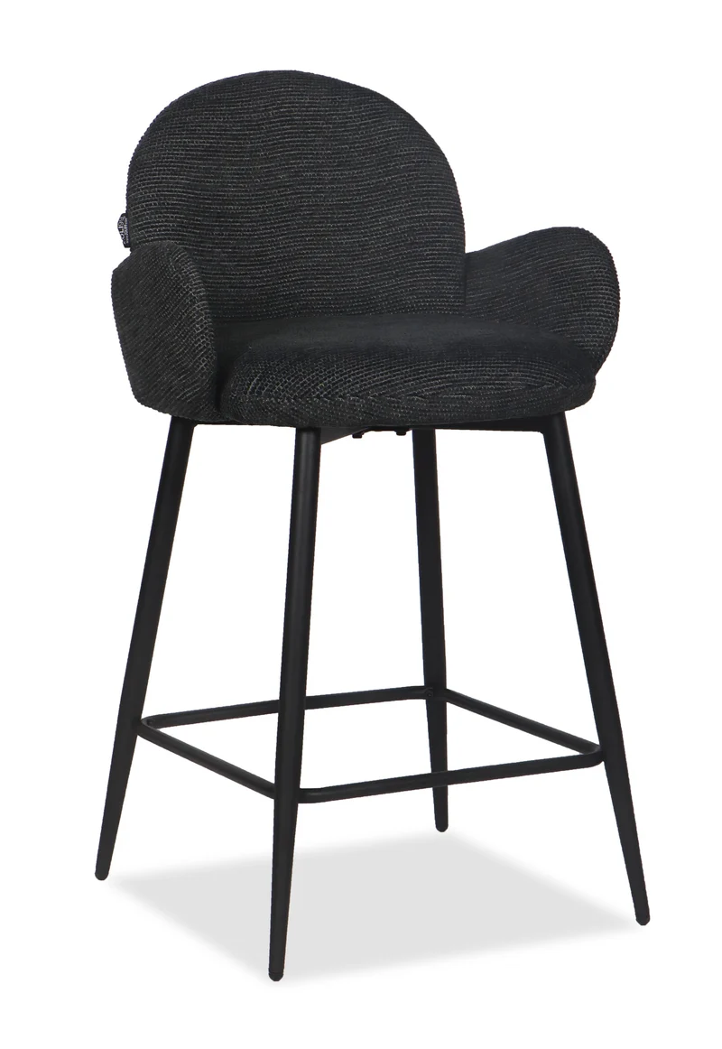 Chaise Haute Tabouret de bar en tissu anti tache, 57x55xH108CM ( 65 cm hauteur assise)- EDEN