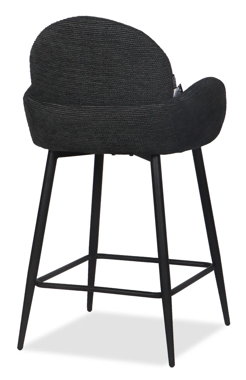 Chaise Haute Tabouret de bar en tissu anti tache, 57x55xH108CM ( 65 cm hauteur assise)- EDEN