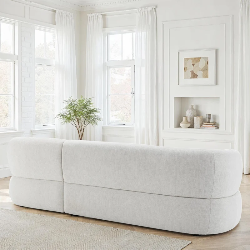 Canapé d'angle en tissu anti tache, 260x163xH77CM - LIAM