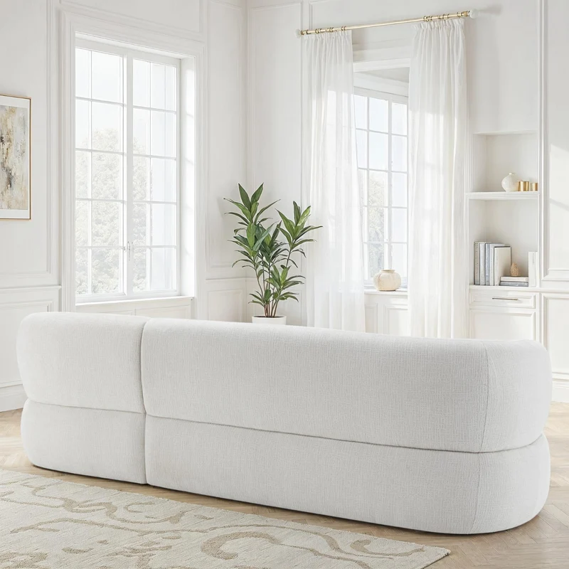 Canapé d'angle en tissu anti tache, 260x163xH77CM - LIAM