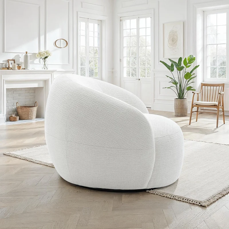 Fauteuil pivotant en tissu anti tache, 89x91xH72CM - INERA