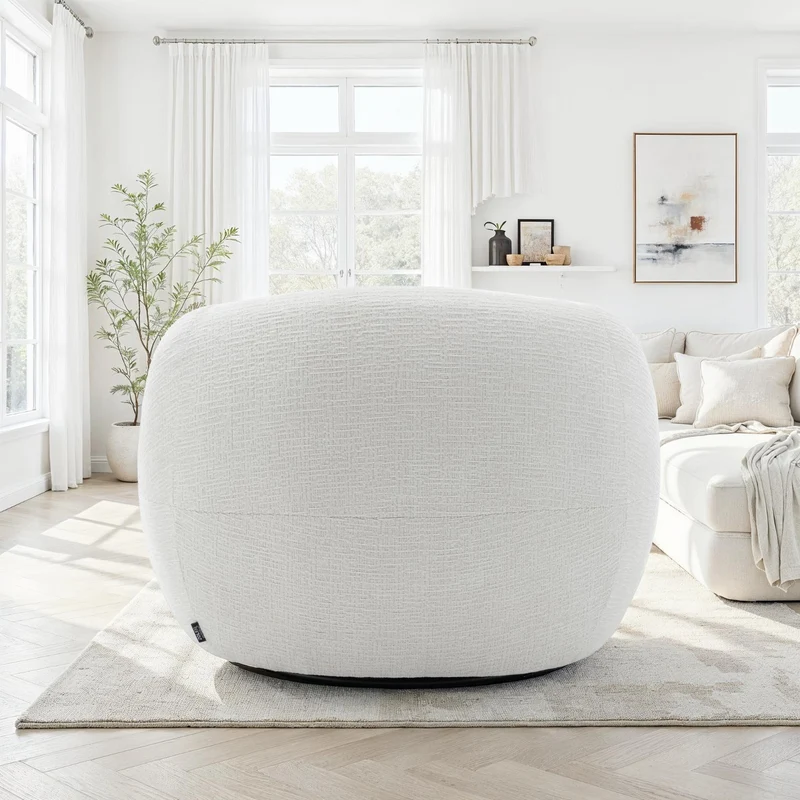 Fauteuil pivotant en tissu anti tache, 89x91xH72CM - INERA