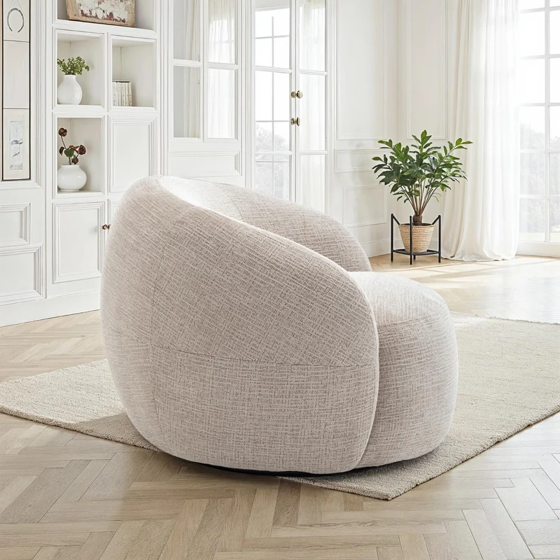 Fauteuil pivotant en tissu anti tache, 89x91xH72CM - INERA