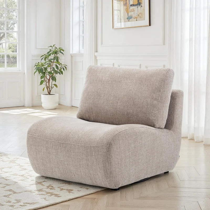 Fauteuil pivotant en tissu anti tache, 81x94xH82CM - CHARLIE
