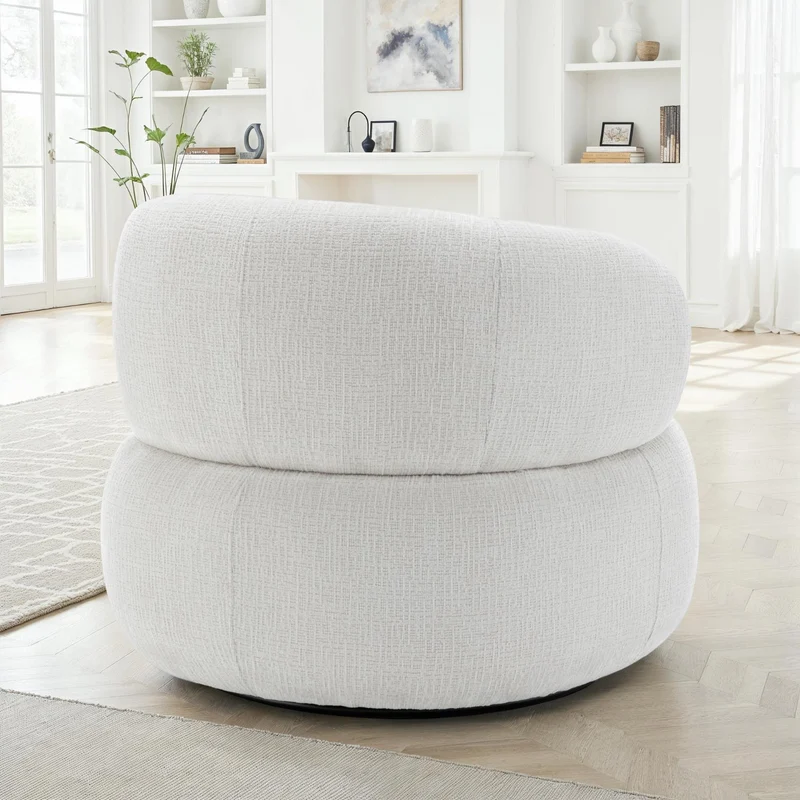 Fauteuil pivotant en tissu anti tache, 82x85xH75CM - ORLANE