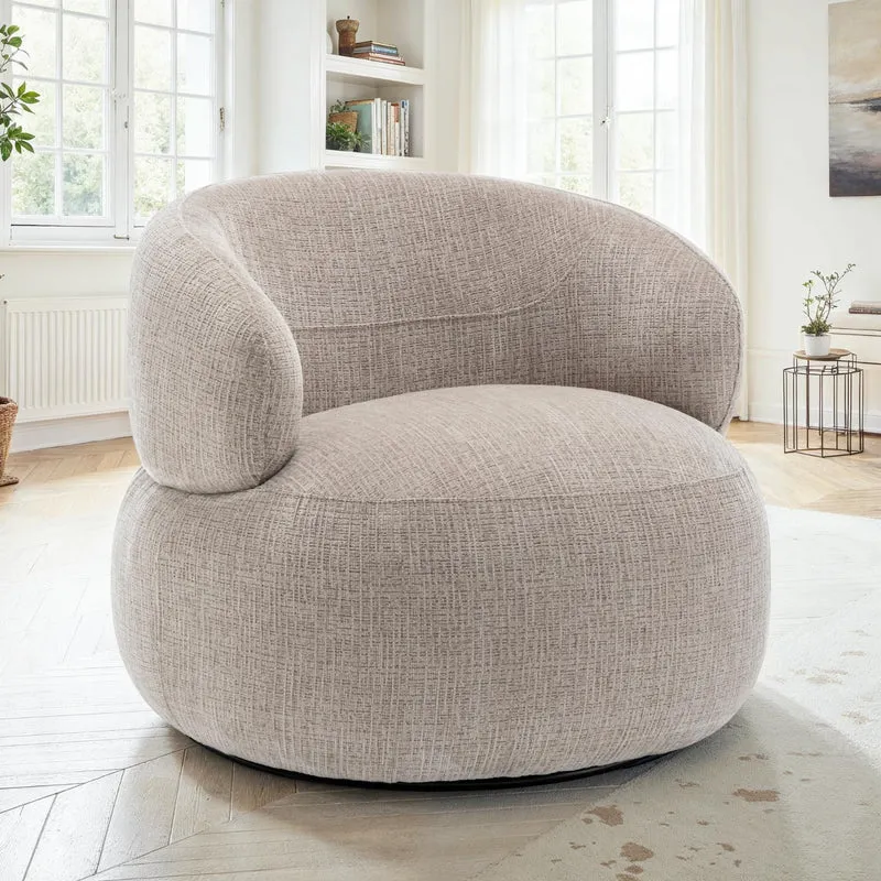 Fauteuil pivotant en tissu anti tache, 82x85xH75CM - ORLANE