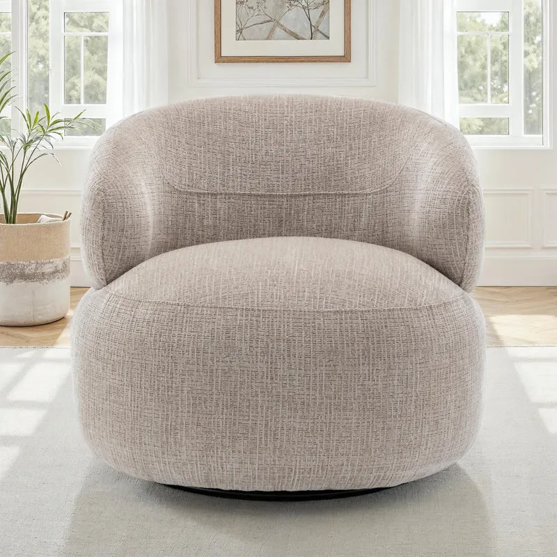 Fauteuil pivotant en tissu anti tache, 82x85xH75CM - ORLANE