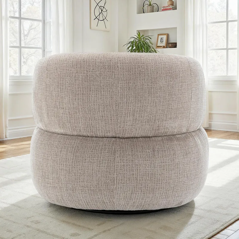 Fauteuil pivotant en tissu anti tache, 82x85xH75CM - ORLANE