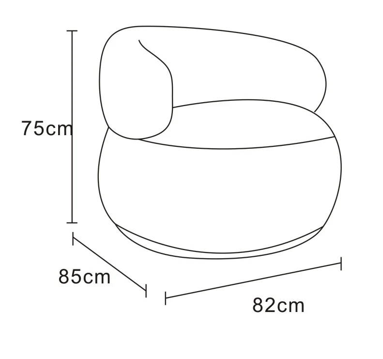 Fauteuil pivotant en tissu anti tache, 82x85xH75CM - ORLANE