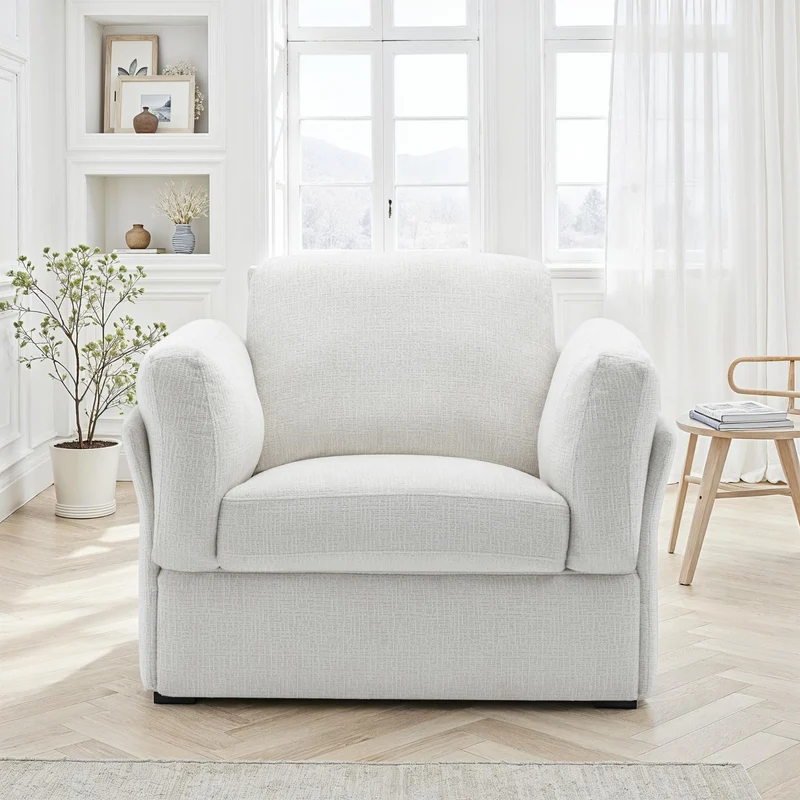 Canapé / fauteuil en tissu anti tache, H87CM - LUCIA